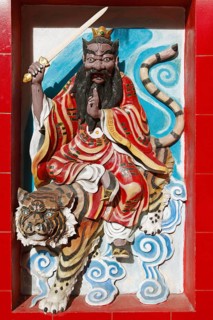 Wall decoration in the Chinese temple Tua Pek Kong