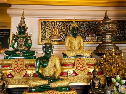 Emerald Buddhas in Wat Saket Ratcha Wora Maha Wihan