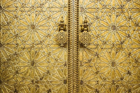 Brass door and door knocker
