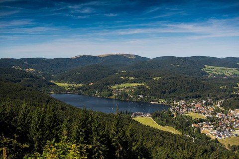 View from Hochfirst to Titisee lake and Feldberg