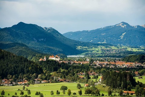 Fussen in front of the Allgau Alps