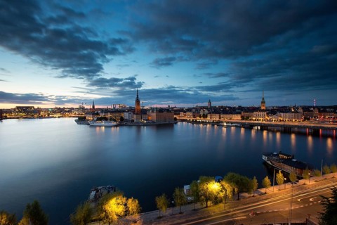 Riddarholmen island at dusk