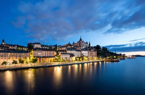 View from Riddarholmen island at dusk