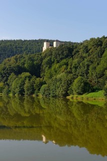 Burg Lockenhaus castle and castle lake