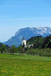 Mariastein with pilgrimage church and bergfried or keep in Kufstein