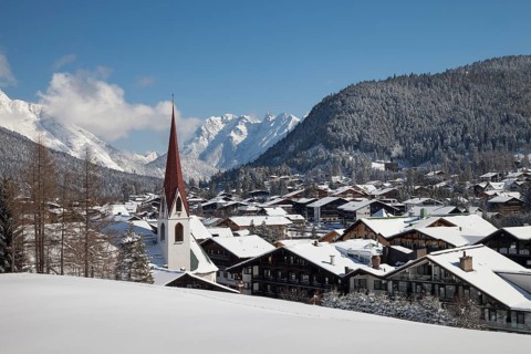 Townscape with Karwendel Mountains