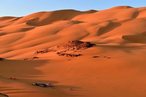 Tourist camp in sand dunes