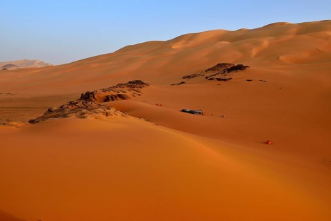 Tourist camp in sand dunes