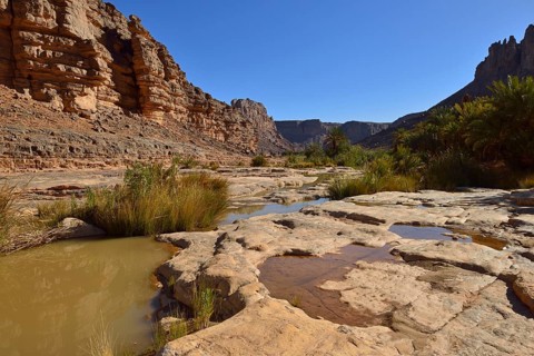 Water in Iherir Canyon