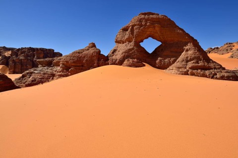 Natural arch with window at Oued el Berdj