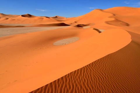 Sanddunes and clay pan