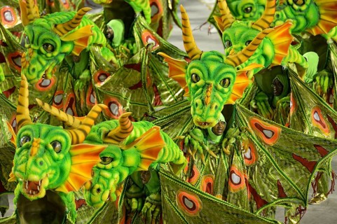 Dancers dressed as dragons