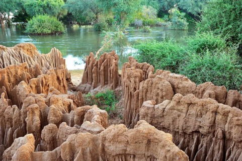 Erosion on the banks of the Zambezi River
