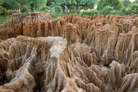 Erosion on the banks of the Zambezi River