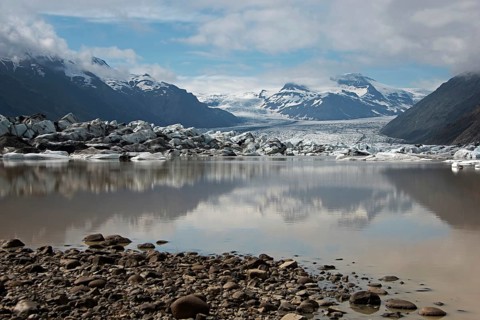 Glacial lake and glacier