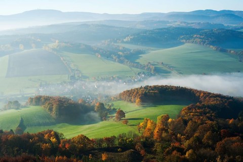 View from Great Horselberg towards the Thuringian Forest