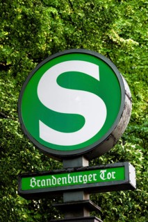 Entrance to Brandenburger Tor metro and railway station