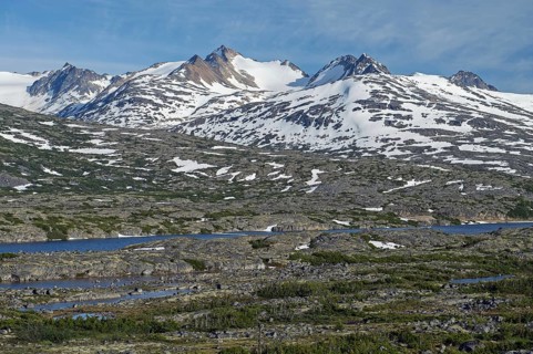 Mountains on the White Pass and Yukon Route between Skagway
