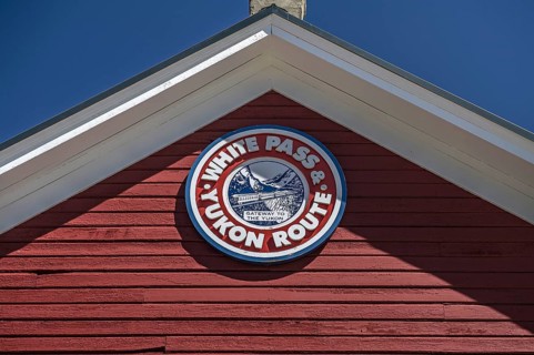 Pediment with logo