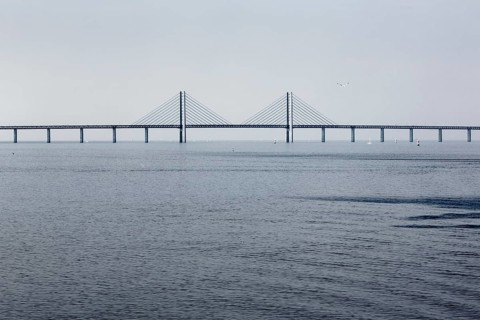 Oresund Bridge between Copenhagen and Malmo