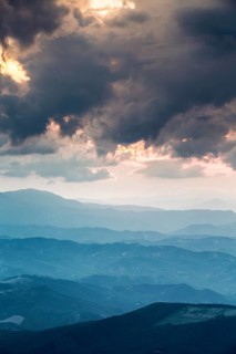 View from Mount Nerone at sunset