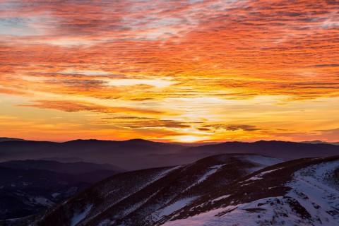 Winter sunset from Mount Nerone