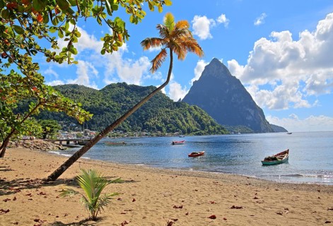 Beach with the Petit Piton 743m