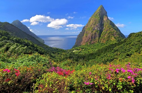 Landscape with the two Pitons