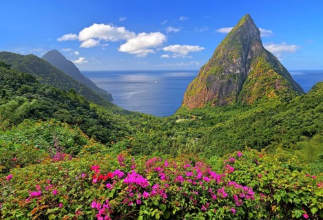 Landscape with the two Pitons