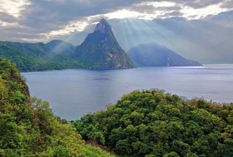 Landscape with the two Pitons