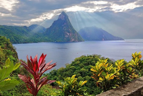 Landscape with the two Pitons