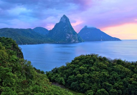 Landscape with the two Pitons
