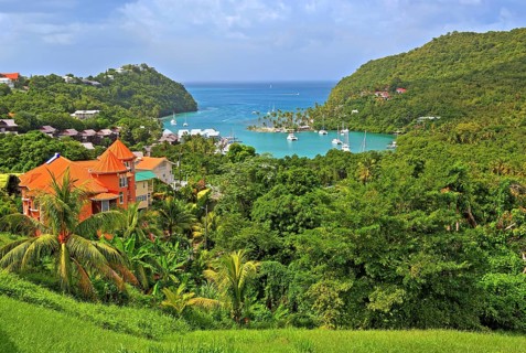 Overview of Marigot Bay near Castries