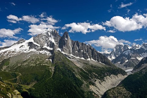 Aiguille Verte peak and Aiguille du Dru