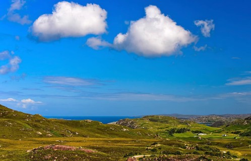Hilly landscape in the Scottish Highlands at Lochinver