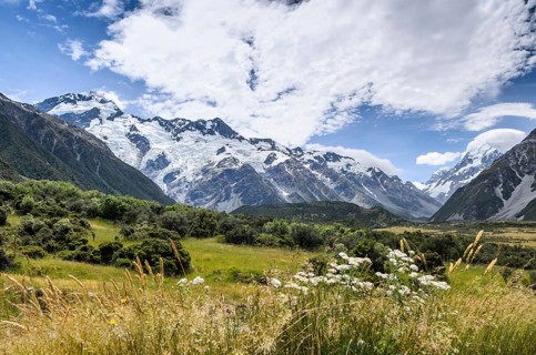 View to Mount Sefton over Tasman River Valley