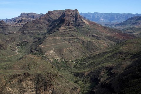 View from Mirador Degollada de Las Yeguas to Barranco de Fataga