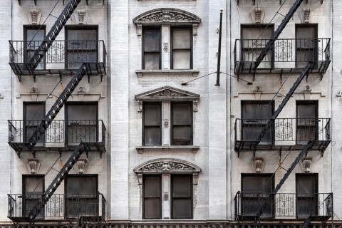 Building with fire escapes
