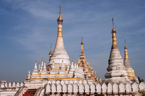 Stupas of the Maha Aung Mye Bonzan monastery