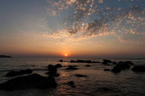 Sunset over the sea