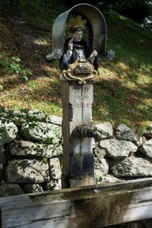 Wood sculpture of holy St. Leonhard