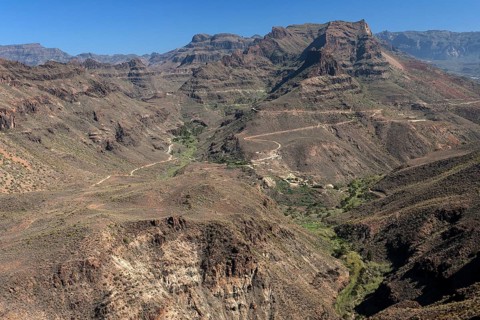 View from Mirador de Las Yeguas Degollada to Barranco de Fataga