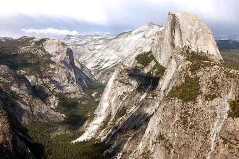 View from Glacier Point to Yosemite Valley and Half Dome