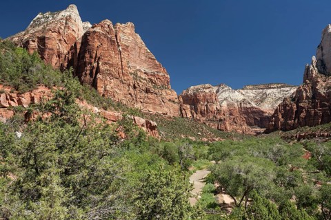 View towards Zion Canyon and North Fork Virgin River