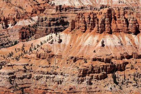 Views of bizarre sandstone erosions in Amphitheater