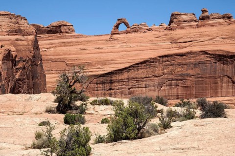 View of Delicate Arch from upper Delicate Arch Viewpoint