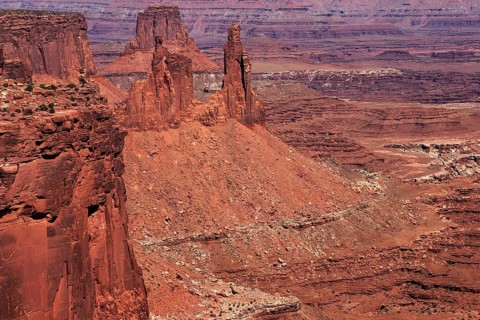 View of eroded landscape from Mesa Arch