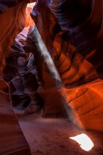 Colourful sandstone formations with light