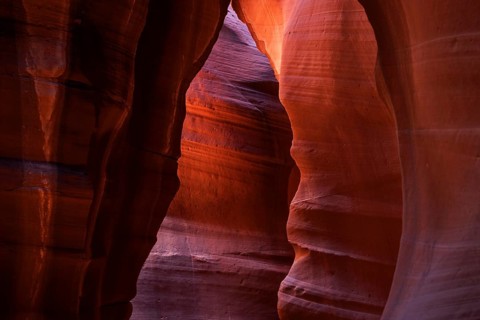 Colourful sandstone formations with light