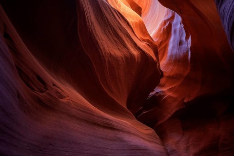 Colourful sandstone formations with light